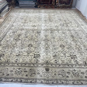 11.3x14.3 Large Persian Rug – 11x14 Authentic Hand-Knotted Vintage Wool Carpet – Oversized Oriental Area Rug