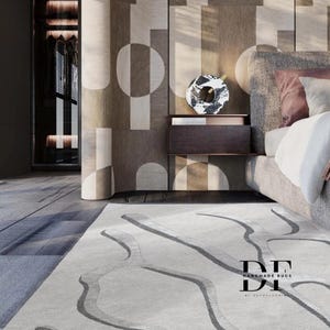 Hand Tufted Modern Rug Rectangle Wool Area Rugs For Livingroom Bedroom Kitchen Nursery Entryway Office 5X8 6X9 8X10 9X12 10X14 Custom Rug