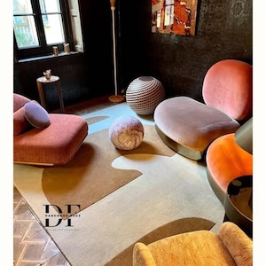 Hand Tufted Modern Rug Rectangle Wool Area Rugs For Livingroom Bedroom Kitchen Nursery Entryway Office 5X8 6X9 8X10 9X12 10X14 Custom Rug