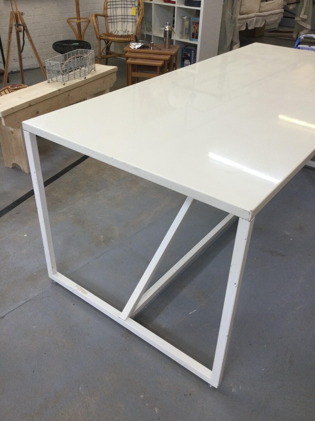 Rectangular Table Frame Cream Rectangle Dining Table: Metal Frame (collection Only WR11 7RE) - Etsy