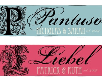 Personalized Established Initial Family Name Sign - Custom Colors & Personalization