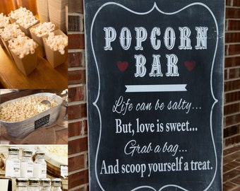 24x36 Popcorn Bar Sign  - can be personalized