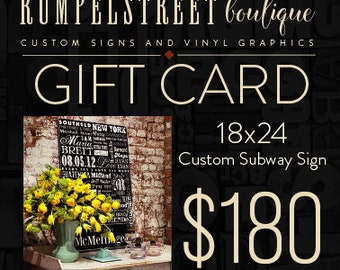 18x24 Subway Sign Gift Card