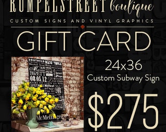 24x36  Subway Sign Gift Card