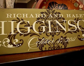 12x36 Personalized Established Family Name Sign  --  SOUTHERN CHARM Style