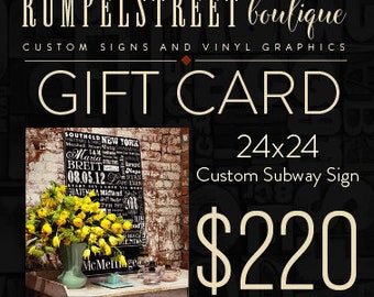 24x24 Subway Sign Gift Card