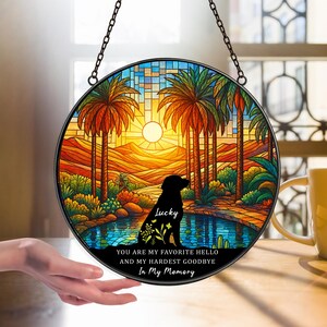 Personalized Dogs Memorial Glass Suncatcher Gift, Dog Remembrance Dog Memorial Gift, Dog Loss Gift, Dog Sympathy Gift