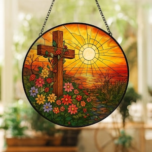 Jesus Suncatcher, Christian Gift, Jesus Christ Window Hanging, Home Decor, Religious Wall Decor, Suncatcher, Window Hanging, New Home Gift