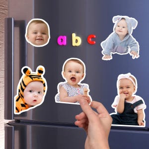Custom Fridge Magnet, Die Cut Baby Magnets, Personalized Family Photo Magnets, Mom and Dad Gifts, Custom Printing Gift, Decorative Magnet