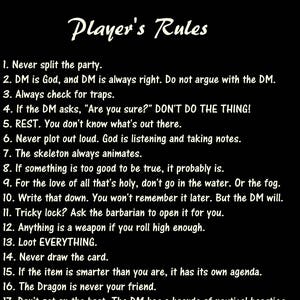 D&D - Player&#39;s Rules