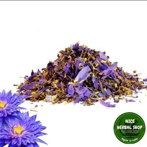 Blue lotus Petals ~Nymphaea caerulea flower ~Dehydrated blue lotus for tea making Flowers Pure petal with Stamens