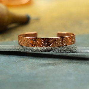 Pure Copper Bracelet - Healing Bracelet - Copper Cuff Bangle - Handmade Bracelet- Ideal  Gift – Copper – Copper Bracelet for woman – Energy