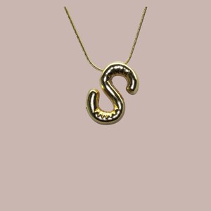 3D Bubble Necklace Gift For Her- Balloon Letter Necklace - Bubble Letter Initial Pendant - Bubble Jewelry Letter Necklace for Women