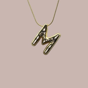 Balloon Letter Necklace - Bubble Letter Initial Pendant - Bubble Jewelry Letter Necklace for Women - 3D Bubble Necklace Gift For Her