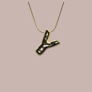 Balloon Letter Necklace - Bubble Letter Initial Pendant - Bubble Jewelry Letter Necklace for Women - 3D Bubble Necklace Gift For Her