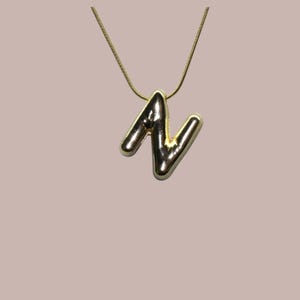 Balloon Letter Necklace - Bubble Letter Initial Pendant - Bubble Jewelry Letter Necklace for Women - 3D Bubble Necklace Gift For Her