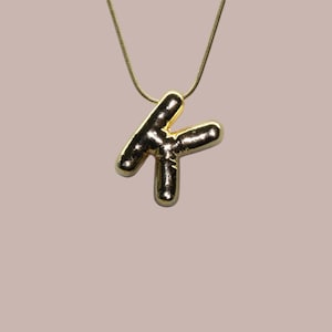 Balloon Letter Necklace - Bubble Letter Initial Pendant - Bubble Jewelry Letter Necklace for Women - 3D Bubble Necklace Gift For Her