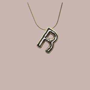 Balloon Letter Necklace - Bubble Letter Initial Pendant - Bubble Jewelry Letter Necklace for Women - 3D Bubble Necklace Gift For Her