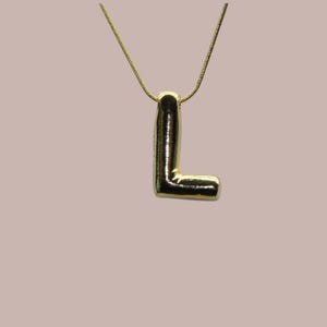 Bubble Jewelry Letter Necklace for Women - 3D Bubble Necklace Gift For Her - Balloon Letter Necklace - Bubble Letter Initial Pendant