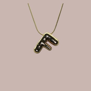 Bijoux bulles collier lettre pour femme - Collier bulle 3D cadeau pour elle - Collier lettre ballon - Pendentif initiale lettre bulle