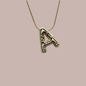 Balloon Letter Necklace - Bubble Letter Initial Pendant - Bubble Jewelry Letter Necklace for Women - 3D Bubble Necklace Gift For Her