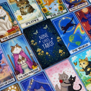 Cat Tarot Deck: Complete 78 Cards Tarot Deck, Cat Themed Tarot Cards
