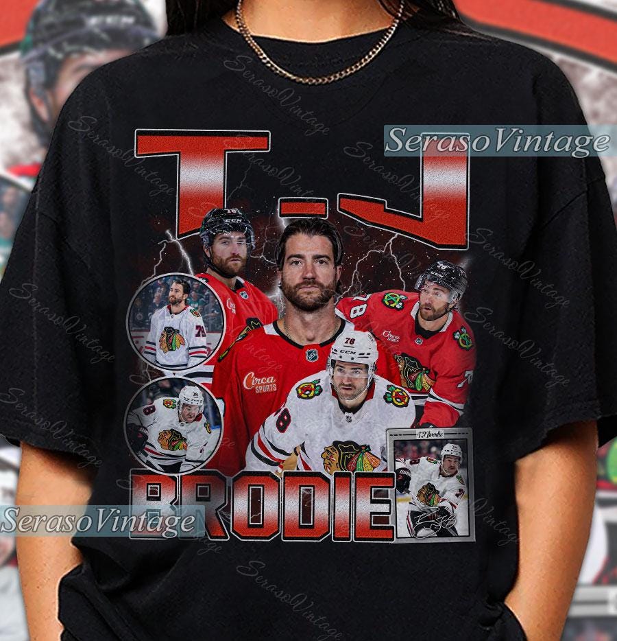TJ Brodie shirt, Chicago Hockey Sweatshirt, Hockey Fan Shirt, Brodie t-shirt, Bootleg Rap tee, Hockey player tshirt