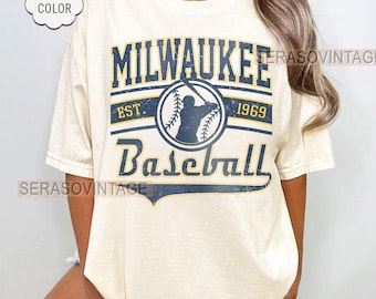 T-shirt de baseball de couleur confort Milwaukee, t-shirt de baseball Milwaukee, chemise de baseball de couleur confort, maman de baseball, sweat-shirt de baseball Milwaukee