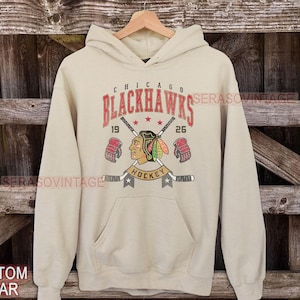 Chicago Blackhawks Hoodie, Vintage Blackhawks sweatshirt, Chicago Hockey Fan shirt, Hockey tshirt, Blackhawks Sweater Crewneck