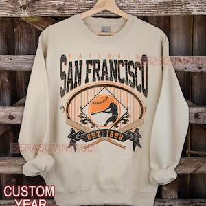 San Francisco baseball sweatshirt, baseball Tee, Vintage Baseball Crewneck, San Francisco baseball Tee, Baseball Mom, Custom Baseball Gif