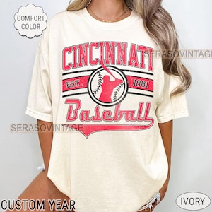 Cincinnati baseball comfort color tee, baseball Tee, Baseball Comfort Color shirt, Baseball Mom, Cincinnati Baseball Sweatshirt