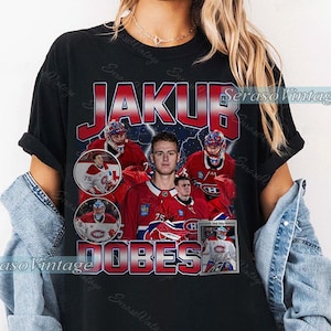 Jakub Dobes-tröja, Montreal Hockey-tröja, Hockeyfan-tröja, Dobes-t-shirt, Bootleg Rap-tröja, Hockeyspelare-t-shirt
