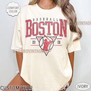 Comfort color Boston baseball tee,  baseball Shirt, Comfort Color Baseball shirt, Baseball Mom, Boston Baseball Sweatshirt