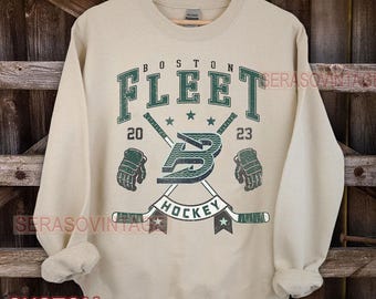 Boston Fleet Sweatshirt, Vintage Fleet Crewneck, Boston Hockey Fan shirt, Hockey Mom Sweatshirt, Vintage Fleet Sweatshirt