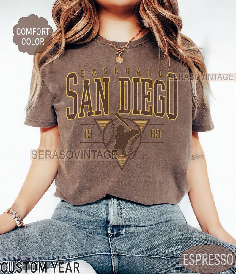 Koszulka baseballowa Comfort Color San Diego, koszulka baseballowa, koszulka baseballowa Comfort Color, Baseball Mom, bluza baseballowa San Diego zdjęcie 5