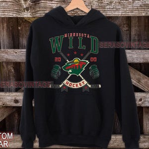 Minnesota Wild Hoodie, Vintage Wild sweatshirt, Minnesota Hockey Fan shirt, Hockey tshirt, Wild Sweater Crewneck
