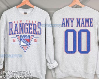 Sudadera personalizada de los New York Rangers, camiseta de los New York Rangers, camiseta de hockey de Nueva York, camiseta de hockey personalizada, camiseta con número de hockey