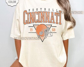 Cincinnati Football Comfort Colors Tee, Cincinnati Football Shirt, Comfort Colors Football Mom Tee, Oversized Comfort Fit, Gameday shirt