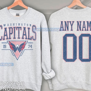 Personalized Washington Capitals Sweatshirt, Washington Capitals shirt, Washington Hockey shirt, Custom Hockey Shirt, Hockey Number Shirt