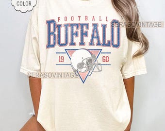 Buffalo Football Comfort Colors Tee, Buffalo Football Shirt, Comfort Colors Football Mom Tee, Oversized Comfort Fit, Gameday shirt