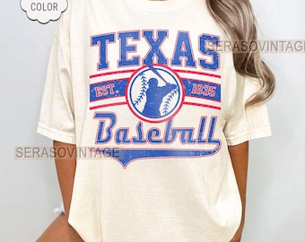 Texas Baseball Komfort Farbe T-Shirt, Texas Baseball T-Shirt, Komfort Farbe Baseball-Shirt, Baseball Mutter, Texas Baseball Sweatshirt