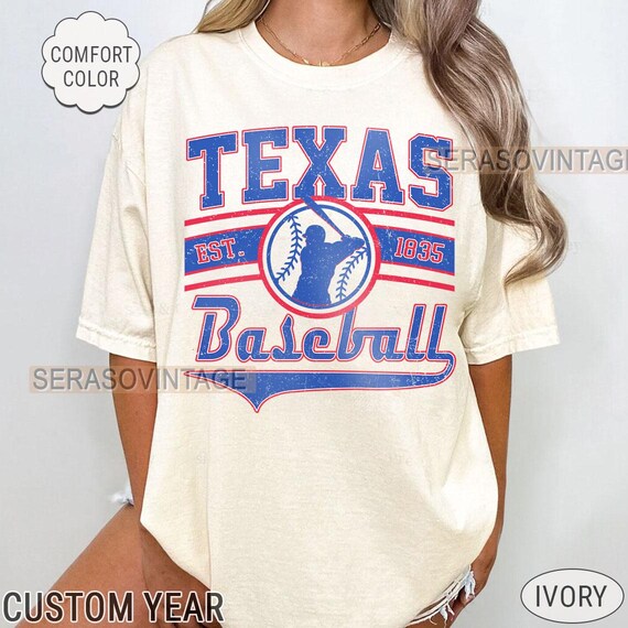 Texas baseball comfort color tee, Texas baseball Tee, Comfort Color Baseball shirt, Baseball Mom, Texas Baseball Sweatshirt