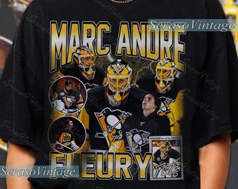 Camiseta de Marc Andre Fleury, sudadera de hockey de Pittsburgh, camiseta de aficionado al hockey, camiseta de Fleury, camiseta de rap pirata, camiseta de jugador de hockey