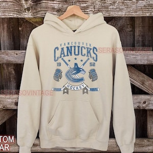 Felpa con cappuccio Vancouver Canucks, felpa vintage Canucks, maglietta per tifosi di hockey Vancouver, maglietta da hockey, maglione girocollo Canucks