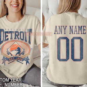 Personalized Name and Number Detroit baseball shirt, Detroit Baseball tee, Detroit Baseball Shirt, Unisex T-shirt Sweatshirt Hoodie