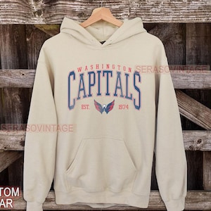 Washington Capitals Sweatshirt | Vintage Capitals Hockey Sweatshirt |Washington Hockey Fan shirt | Washington Capitals Hoodie