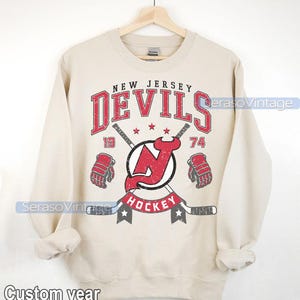 Neues Jersey Teufel Sweatshirt | New Jersey Devils Merch | Neues Jersey Hockeytrikot | Benutzerdefinierte New Jersey Hockey-T-Shirt | Hockey Mama Papa Geschenk