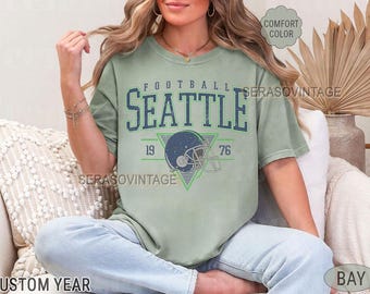 Seattle Football Comfort Colors Tee, Seattle Football Shirt, Comfort Colors Football Mom Tee, Oversized Comfort Fit, Gameday shirt