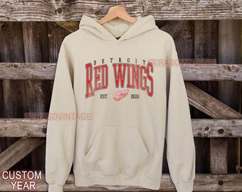 Detroit Red Wings Sweatshirt | Vintage Red Wings Hockey Sweatshirt |Detroit Hockey Fan shirt | Detroit Red Wings Hoodie