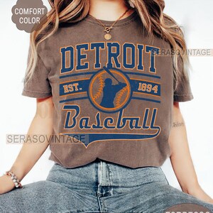 Detroit baseball comfort color t-shirt, baseballtröja, baseball comfort color-tröja, baseballmamma, Detroit baseballtröja bild 4